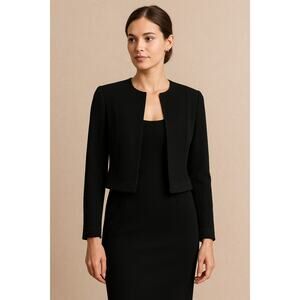 Ann Taylor Wool Beaded Hem Formal Dress Jacket Black Women’s 8P